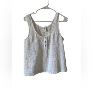 White Textured Sleeveless Top